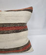 Turkish Hemp Pillow Natural Brown Red Beige Pillow Cushion Cover 24" x 24" #9214