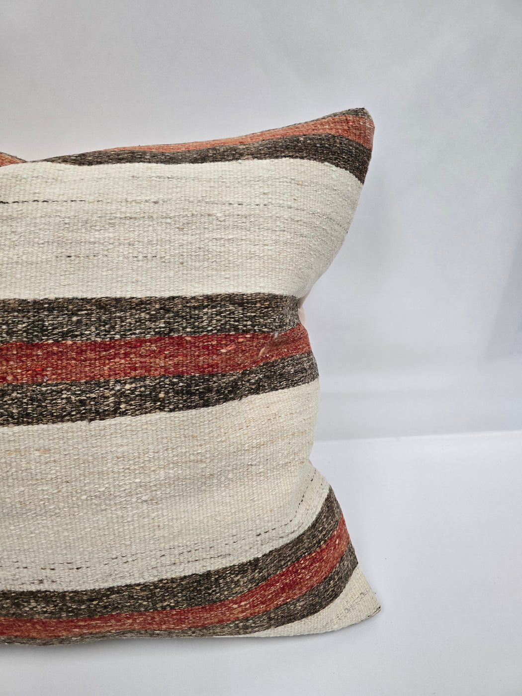 Turkish Hemp Pillow Natural Brown Red Beige Pillow Cushion Cover 24" x 24" #9214