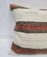 Turkish Hemp Pillow Natural Brown Red Beige Pillow Cushion Cover 24" x 24" #9214