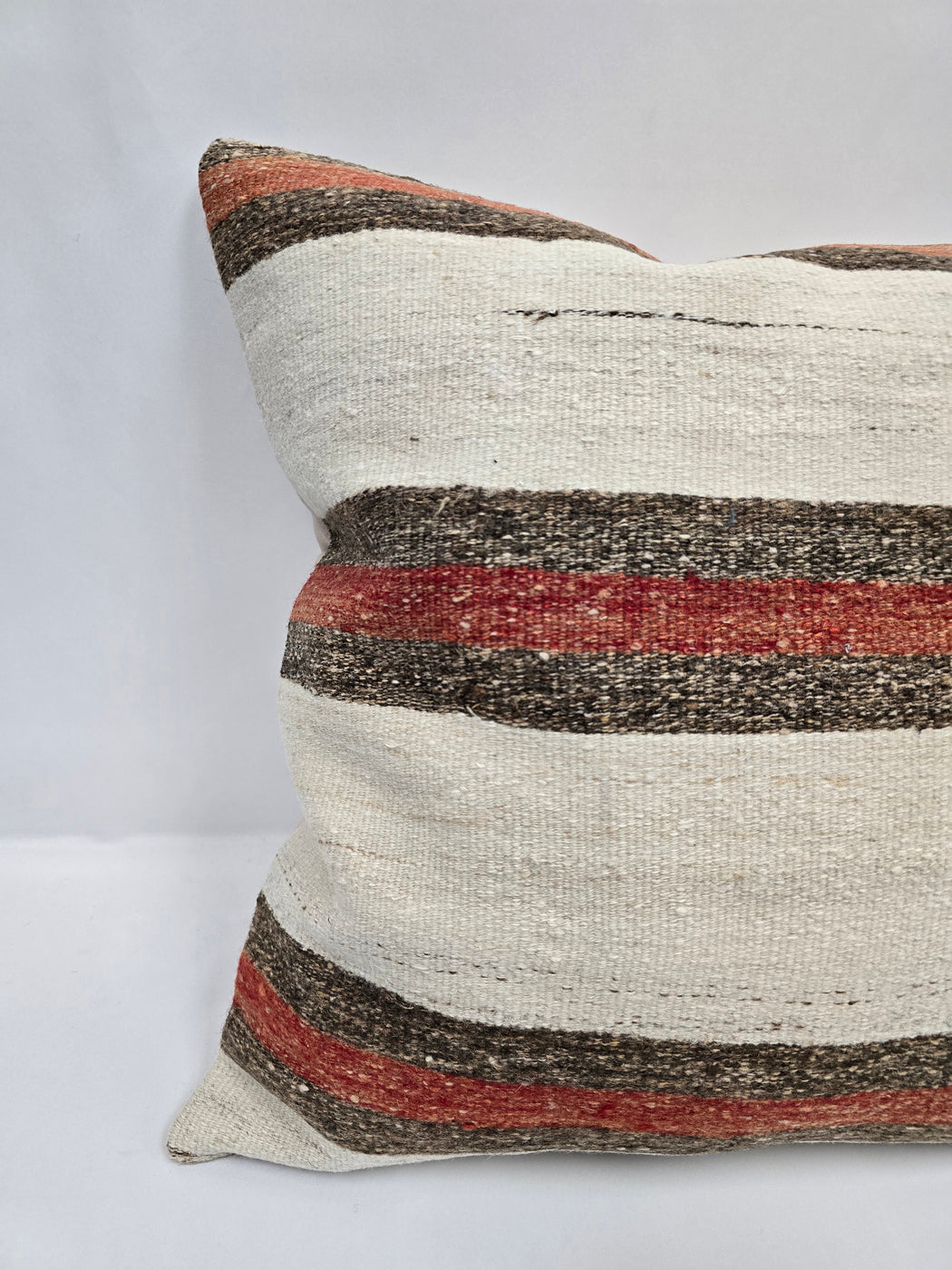 Turkish Hemp Pillow Natural Brown Red Beige Pillow Cushion Cover 24" x 24" #9214