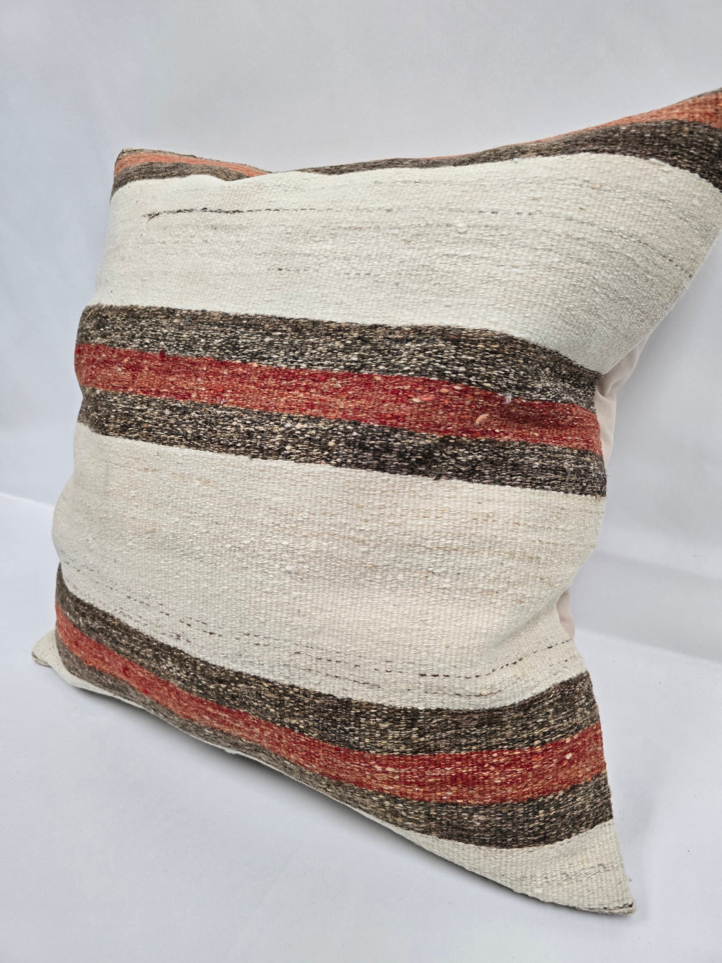 Turkish Hemp Pillow Natural Brown Red Beige Pillow Cushion Cover 24" x 24" #9214