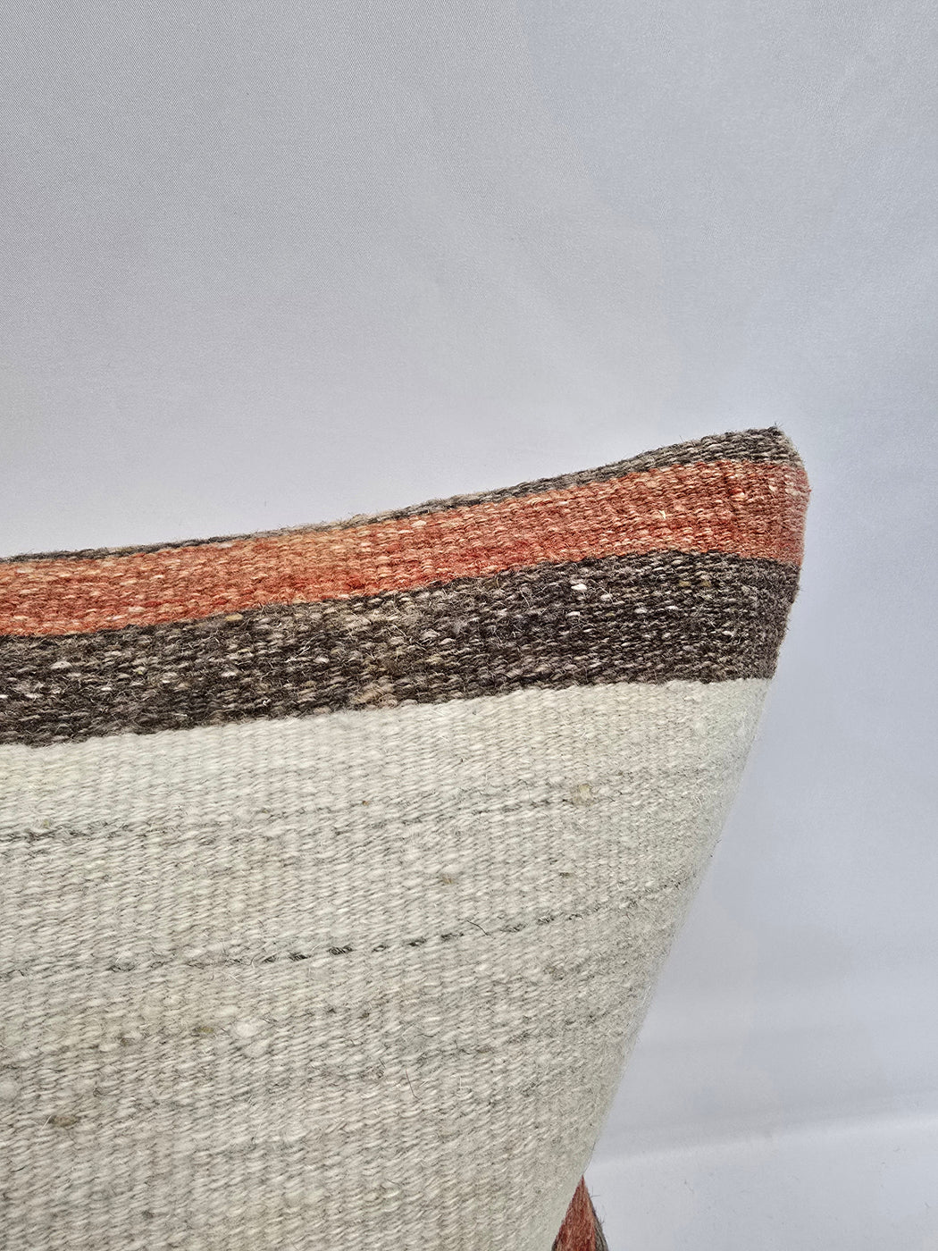 Turkish Hemp Pillow Natural Brown Red Beige Pillow Cushion Cover 24" x 24" #9214