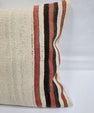 Turkish Hemp Pillow Natural Brown Red Beige Pillow Cushion Cover 24" x 24" #9213