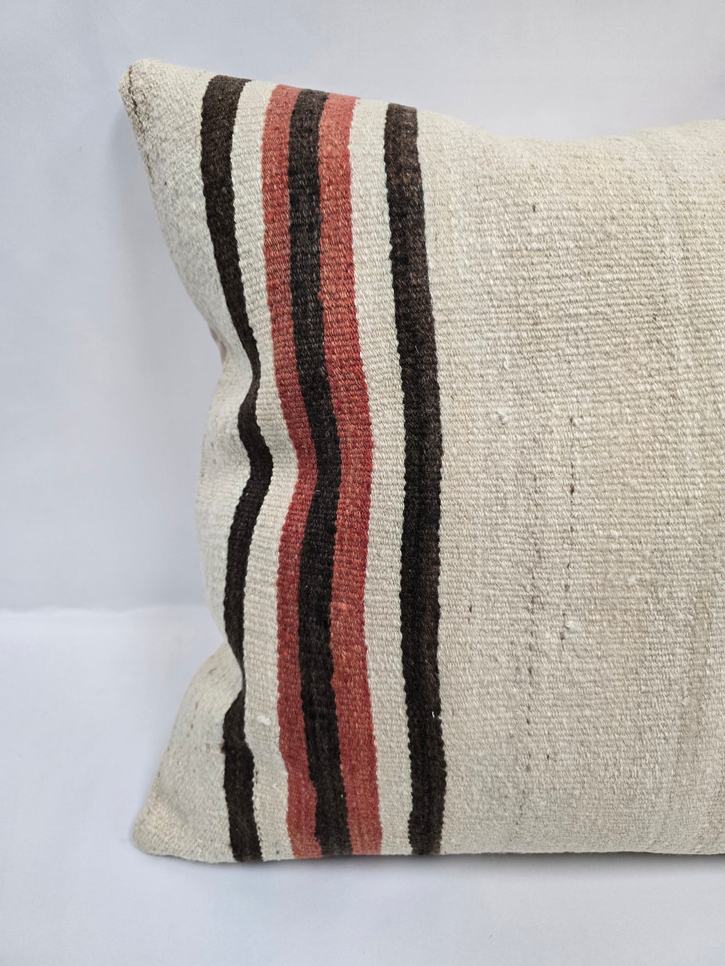Turkish Hemp Pillow Natural Brown Red Beige Pillow Cushion Cover 24" x 24" #9213