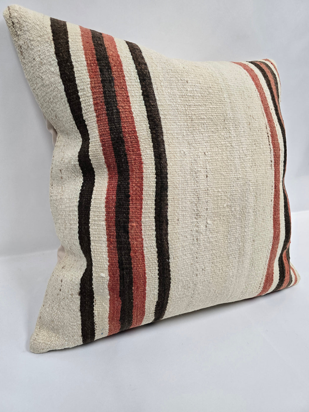 Turkish Hemp Pillow Natural Brown Red Beige Pillow Cushion Cover 24" x 24" #9213