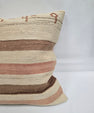 Turkish Hemp Pillow Natural Beige Brown Pink Pillow Cushion Cover 24" x 24" #9211