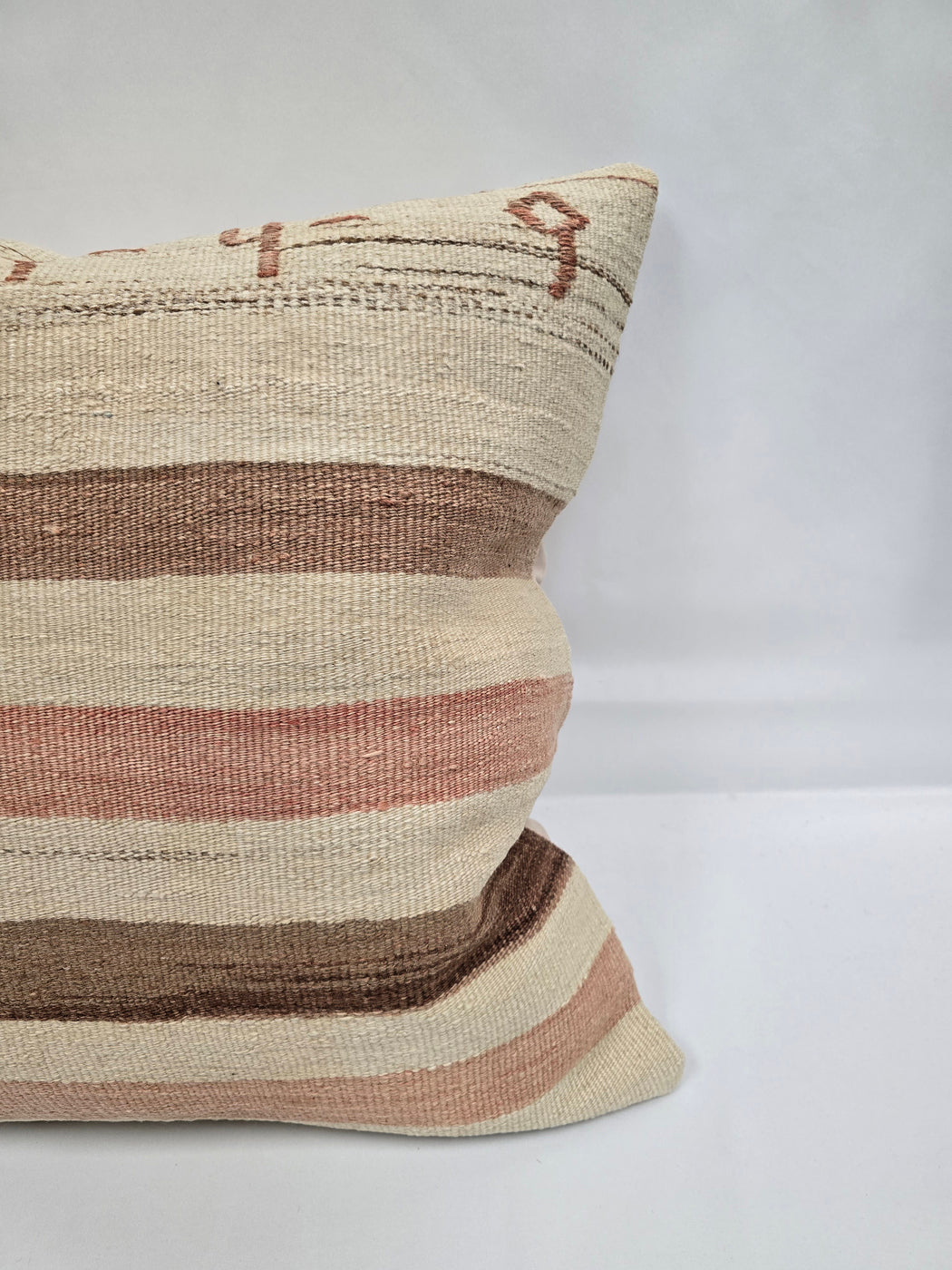 Turkish Hemp Pillow Natural Beige Brown Pink Pillow Cushion Cover 24" x 24" #9211