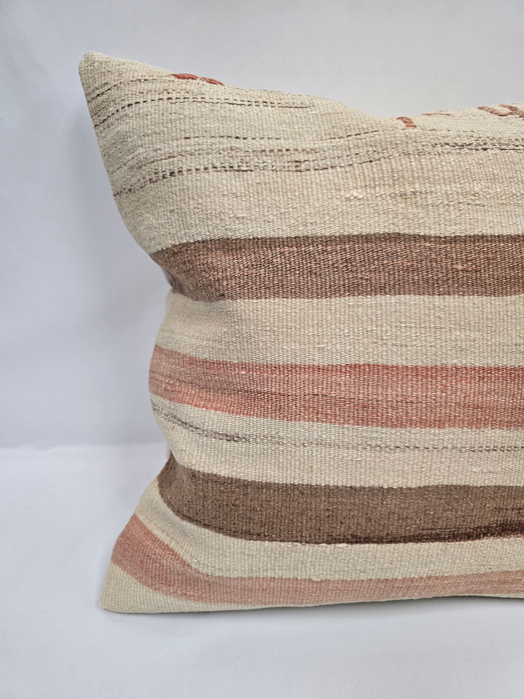 Turkish Hemp Pillow Natural Beige Brown Pink Pillow Cushion Cover 24" x 24" #9211