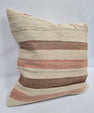 Turkish Hemp Pillow Natural Beige Brown Pink Pillow Cushion Cover 24" x 24" #9211
