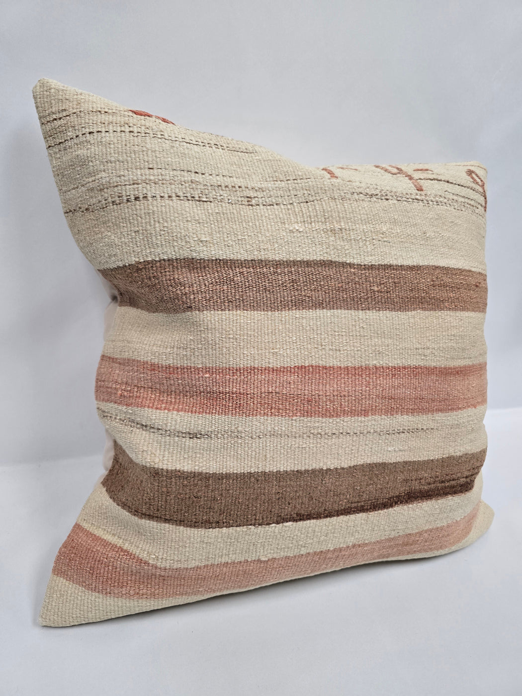 Turkish Hemp Pillow Natural Beige Brown Pink Pillow Cushion Cover 24" x 24" #9211