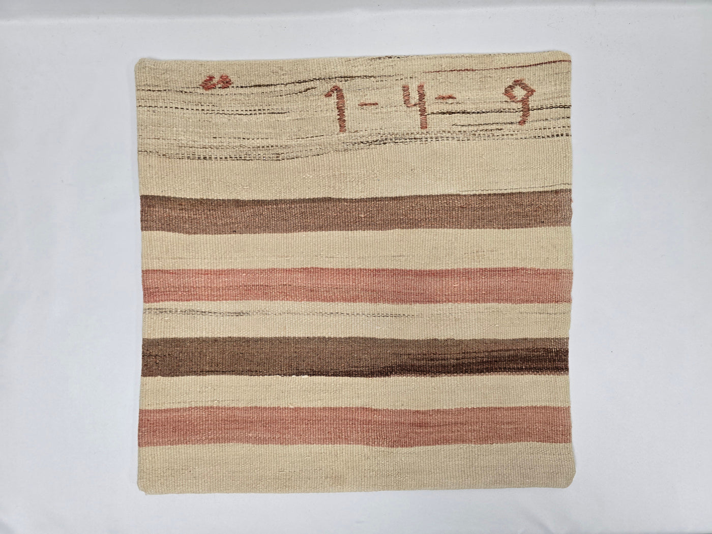 Turkish Hemp Pillow Natural Beige Brown Pink Pillow Cushion Cover 24" x 24" #9211
