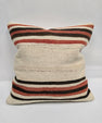 Turkish Hemp Pillow Natural Brown Red Beige Pillow Cushion Cover 24" x 24" #9210