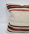Turkish Hemp Pillow Natural Brown Red Beige Pillow Cushion Cover 24" x 24" #9210