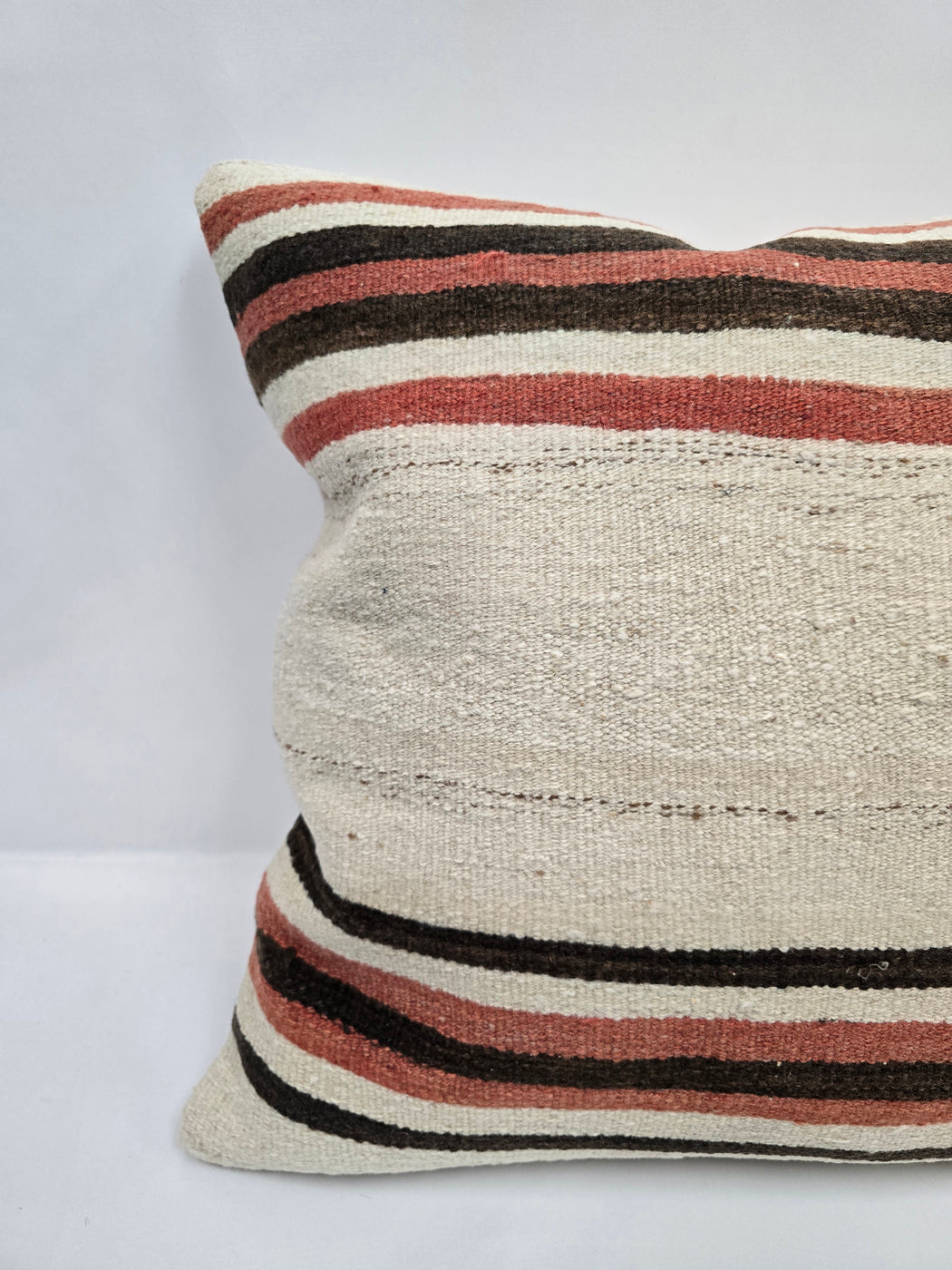 Turkish Hemp Pillow Natural Brown Red Beige Pillow Cushion Cover 24" x 24" #9210