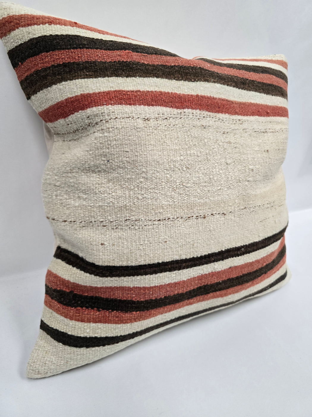Turkish Hemp Pillow Natural Brown Red Beige Pillow Cushion Cover 24" x 24" #9210