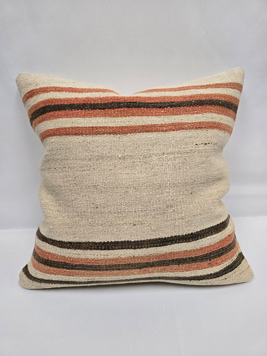Turkish Hemp Pillow Natural Brown Pink Beige Pillow Cushion Cover 24" x 24" #9209