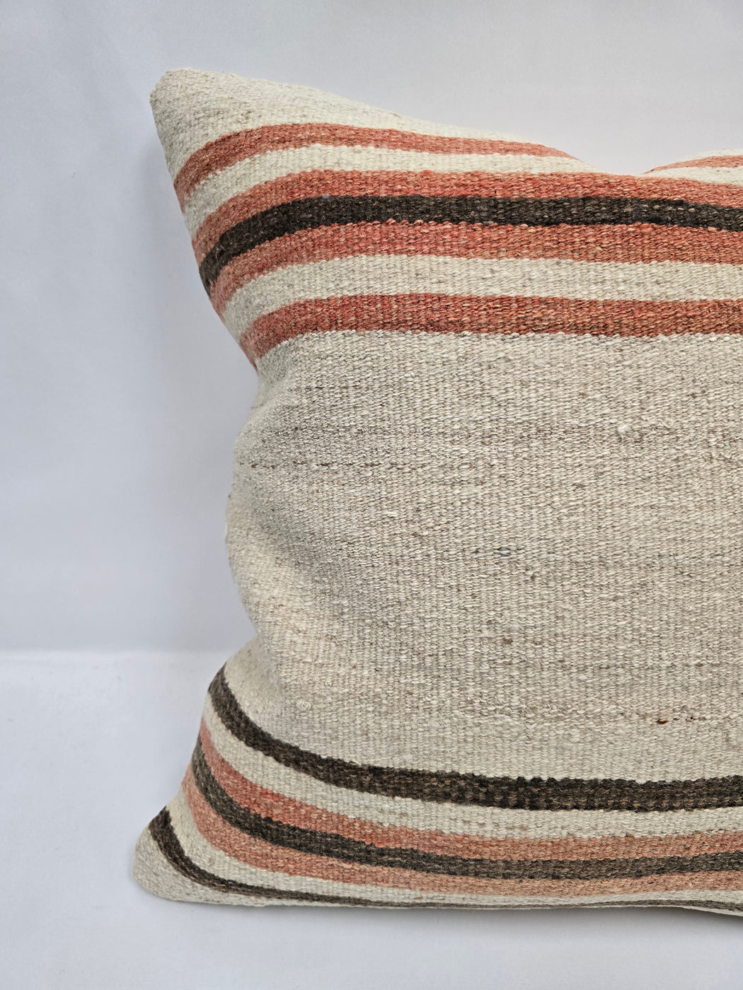 Turkish Hemp Pillow Natural Brown Pink Beige Pillow Cushion Cover 24" x 24" #9209