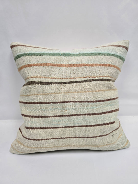 Turkish Hemp Pillow Natural Green Brown Beige Pillow Cushion Cover 24" x 24" #9208