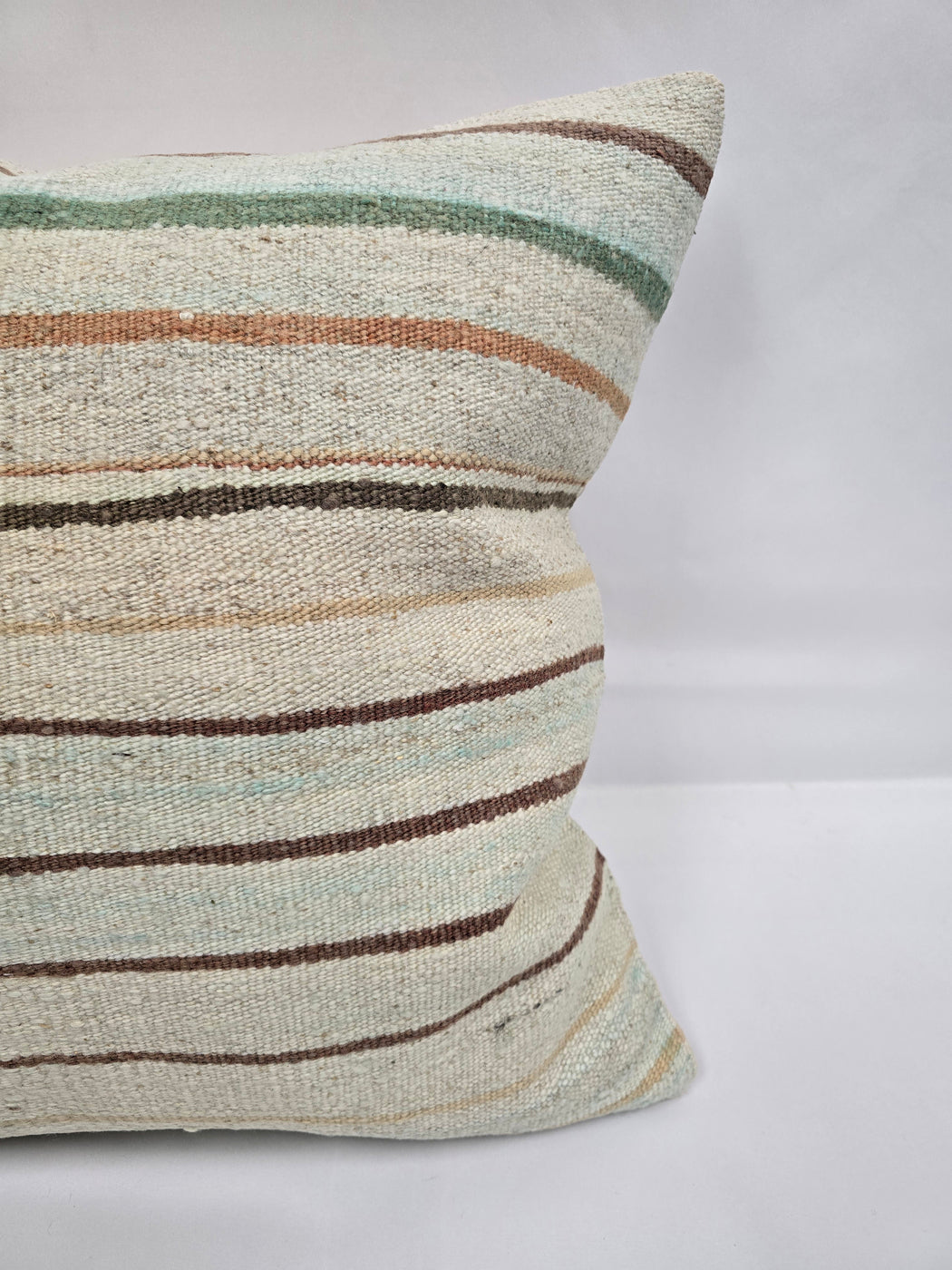 Turkish Hemp Pillow Natural Green Brown Beige Pillow Cushion Cover 24" x 24" #9208
