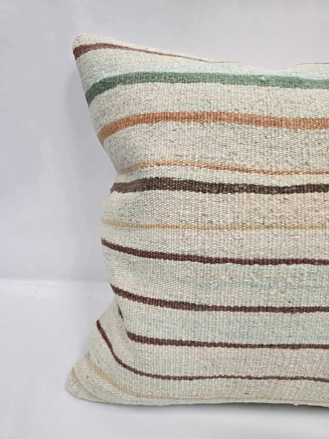 Turkish Hemp Pillow Natural Green Brown Beige Pillow Cushion Cover 24" x 24" #9208