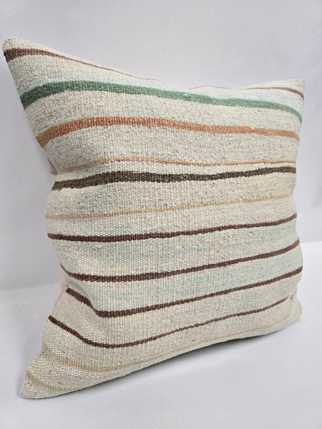 Turkish Hemp Pillow Natural Green Brown Beige Pillow Cushion Cover 24" x 24" #9208