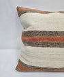 Turkish Hemp Pillow Natural Orange Brown Beige Pillow Cushion Cover 24" x 24" #9207