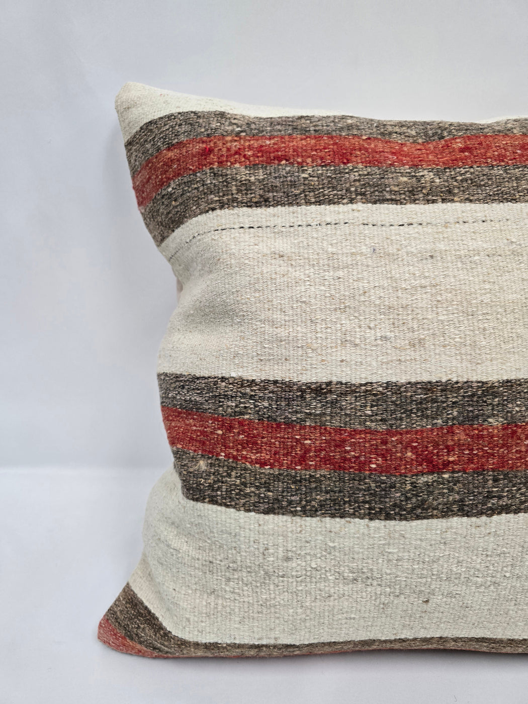 Turkish Hemp Pillow Natural Red Brown Beige Pillow Cushion Cover 24" x 24" #9206