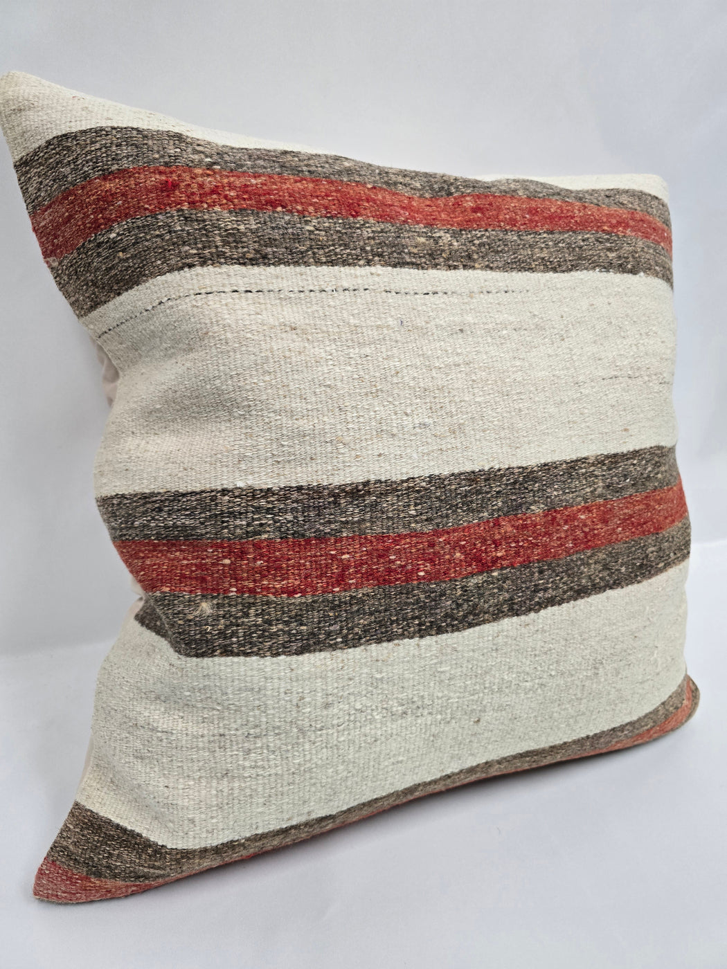 Turkish Hemp Pillow Natural Red Brown Beige Pillow Cushion Cover 24" x 24" #9206
