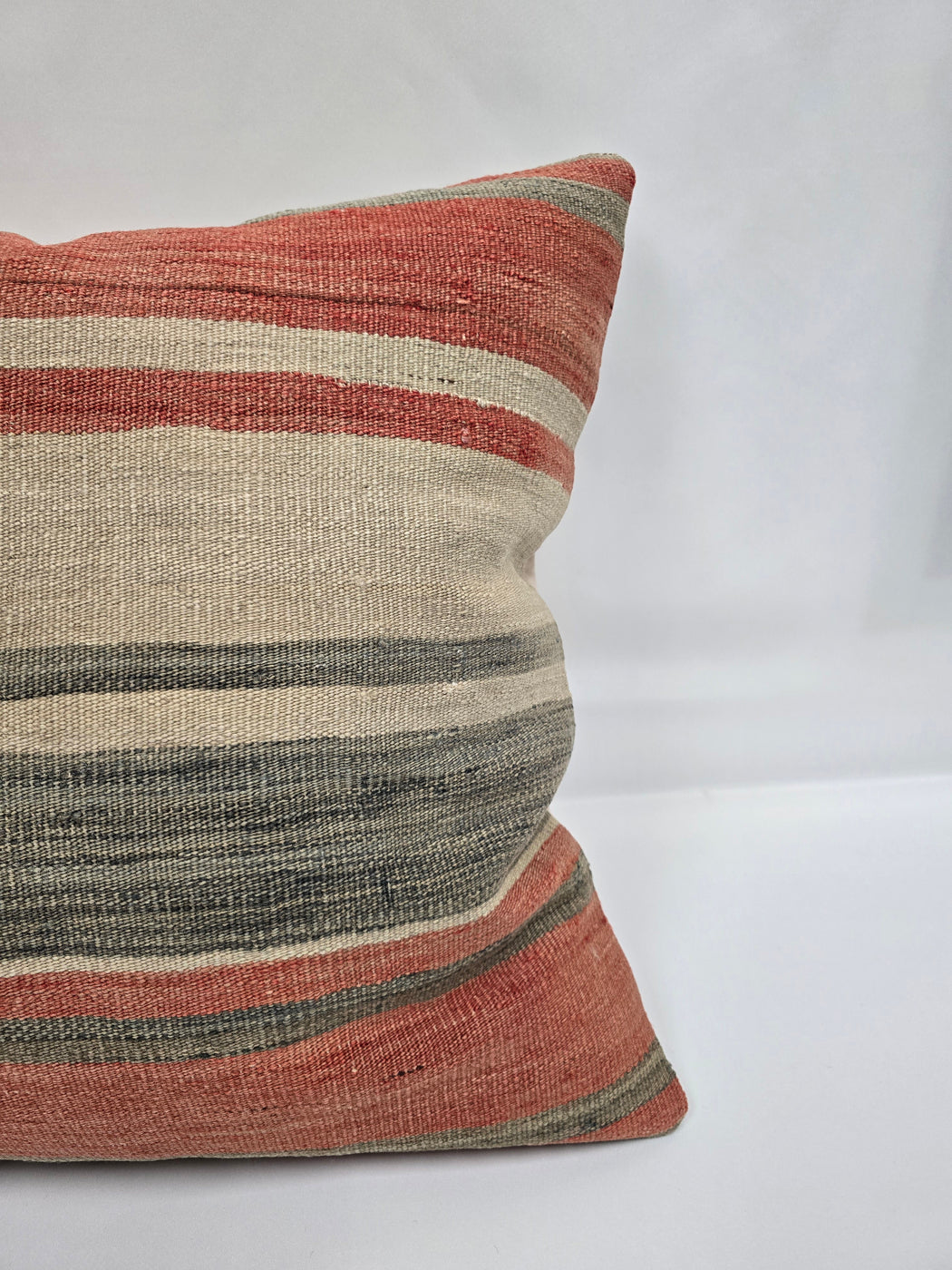 Turkish Hemp Pillow Natural Red Green Beige Pillow Cushion Cover 24" x 24" #9205
