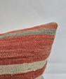 Turkish Hemp Pillow Natural Red Green Beige Pillow Cushion Cover 24" x 24" #9205