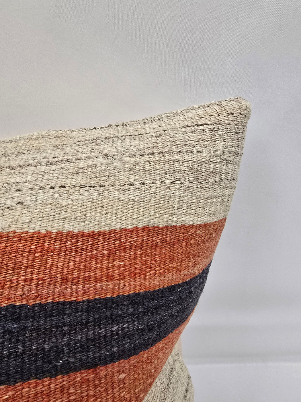 Turkish Hemp Pillow Natural Orange Navy Brown Beige Pillow Cushion Cover 24" x 24" #9204