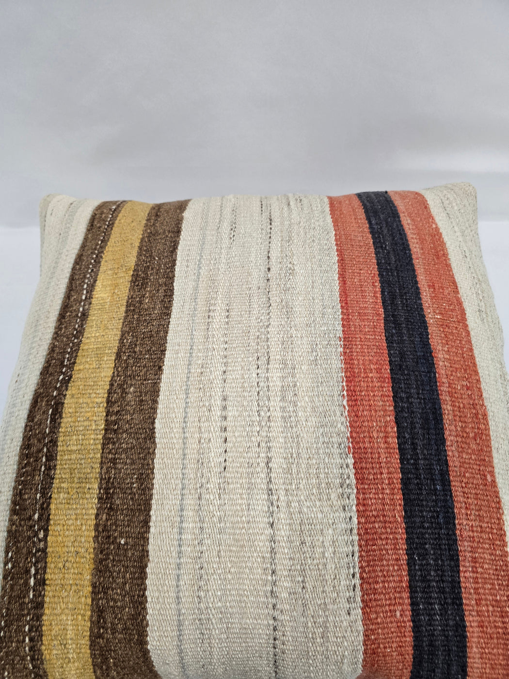 Turkish Hemp Pillow Natural Orange Navy Brown Beige Pillow Cushion Cover 24" x 24" #9204