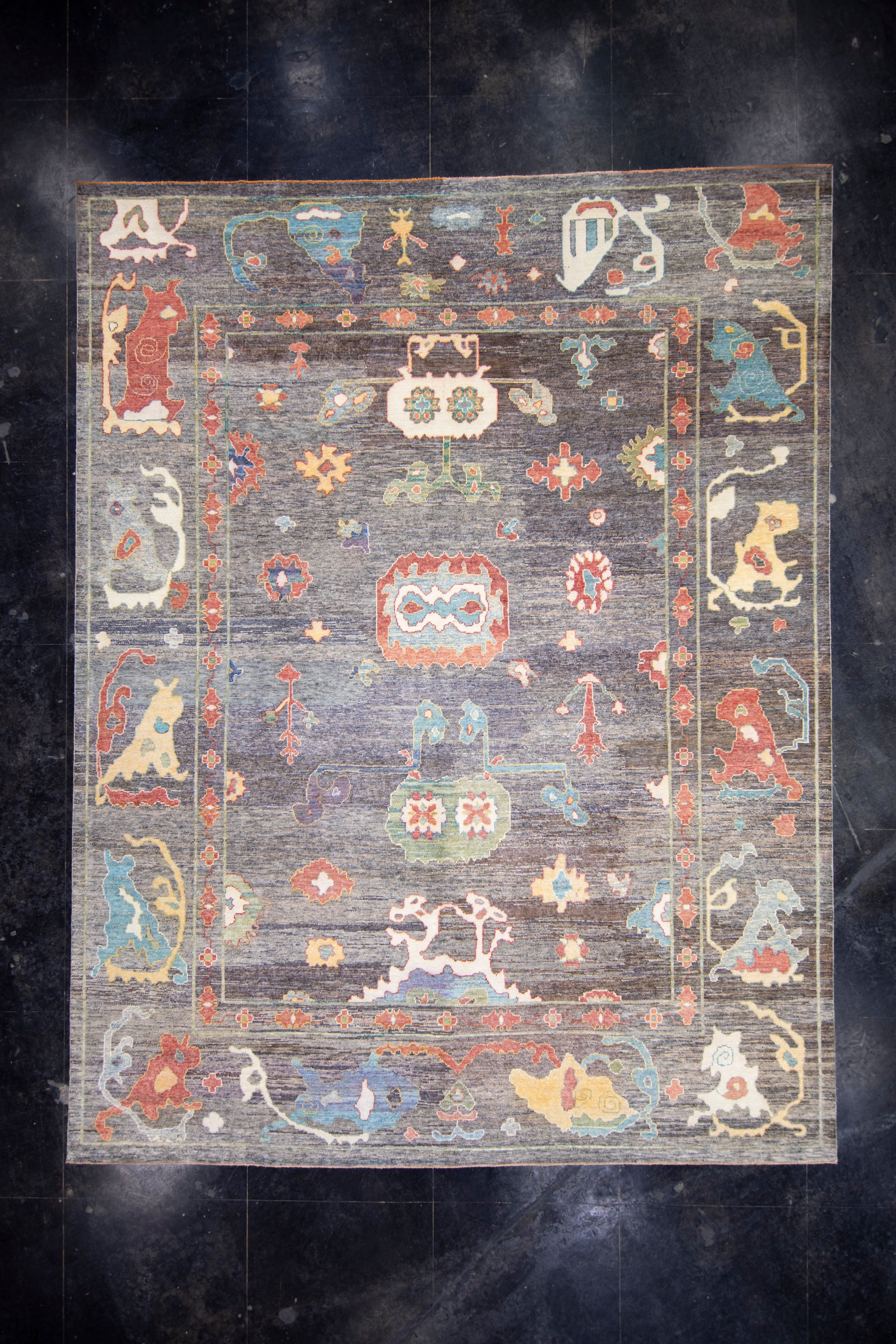 Turkish Old Wool Oushak Rug 12'4" x 16' #17100