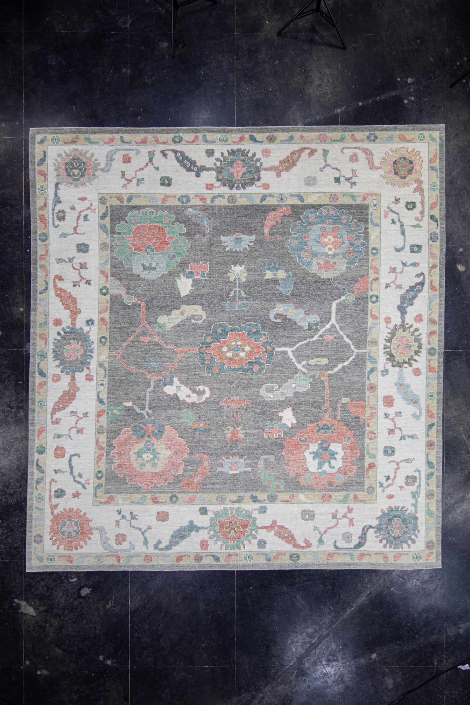 Square Turkish Oushak Rug 11'9" x 12'7" #17267