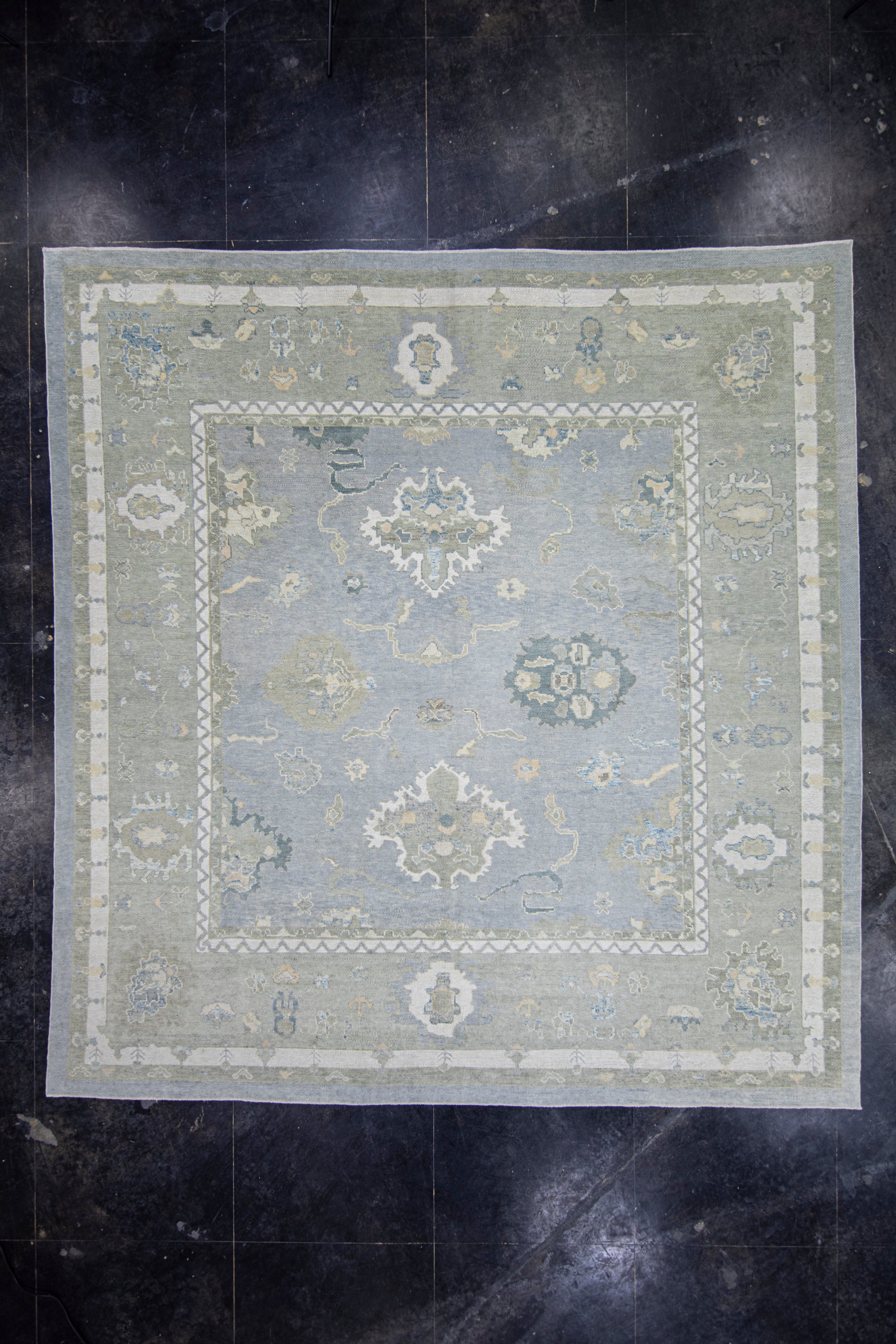 Square Turkish Oushak Rug 12'1" x 12'9" #17122