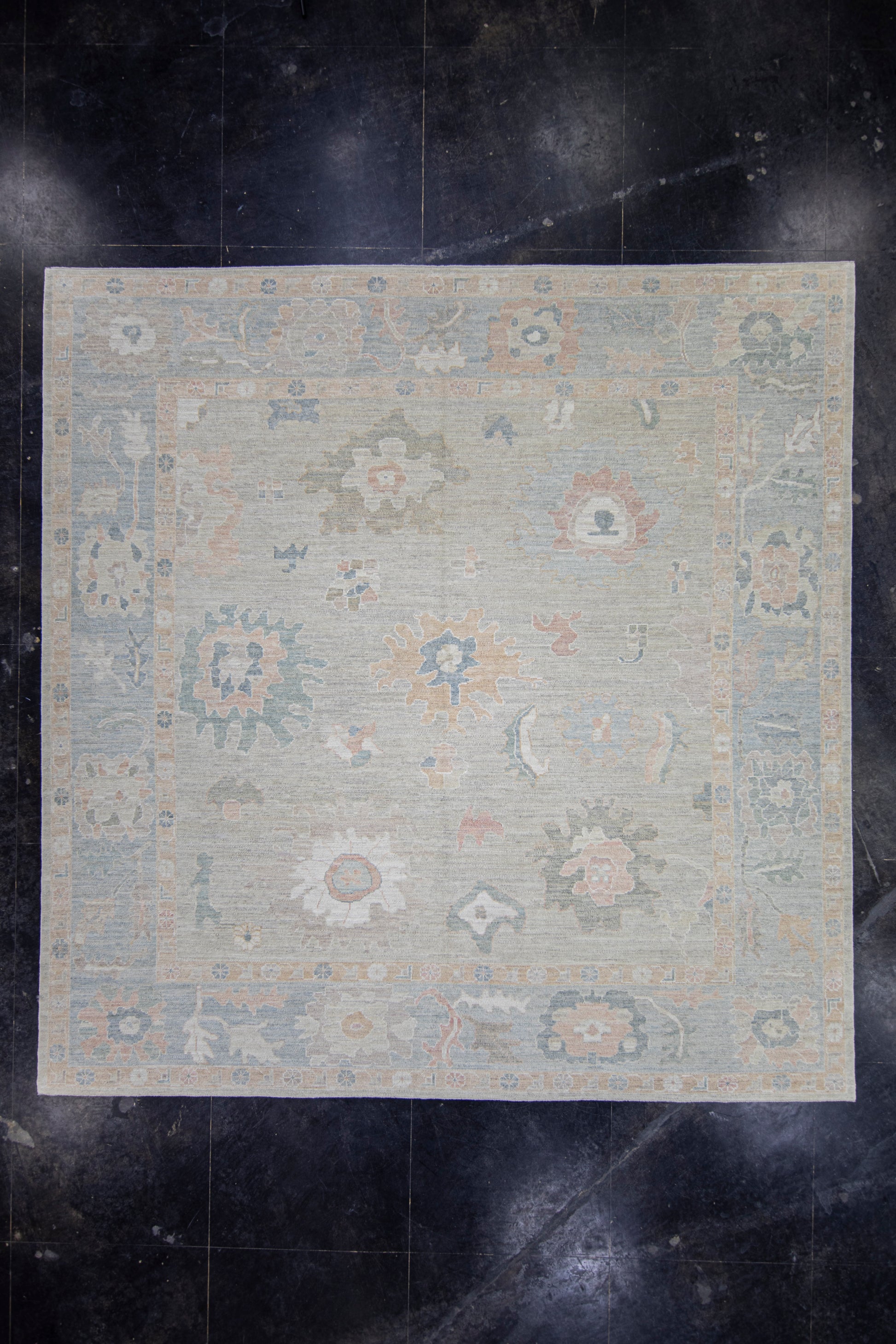 Square Turkish Oushak Rug 12'1" x 12'5" #17381