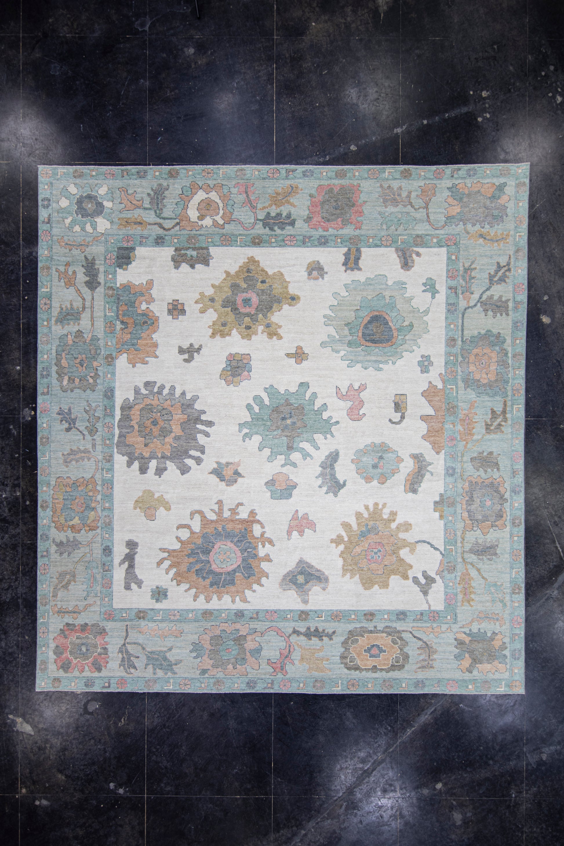 Square Turkish Oushak Rug 11'7" x 12'6" #17384