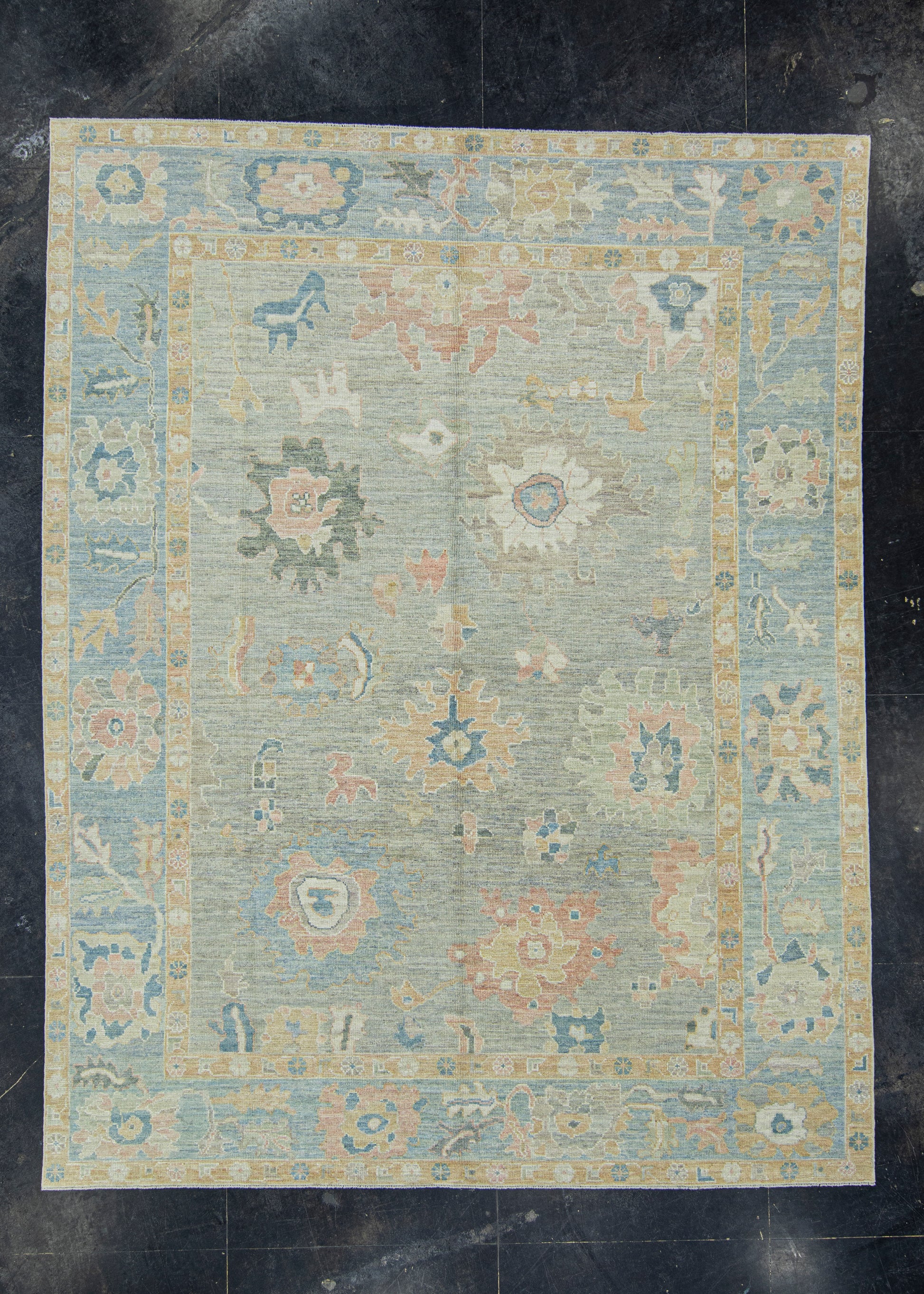 Turkish Oushak Rug 9'3" x 11'10" #17455