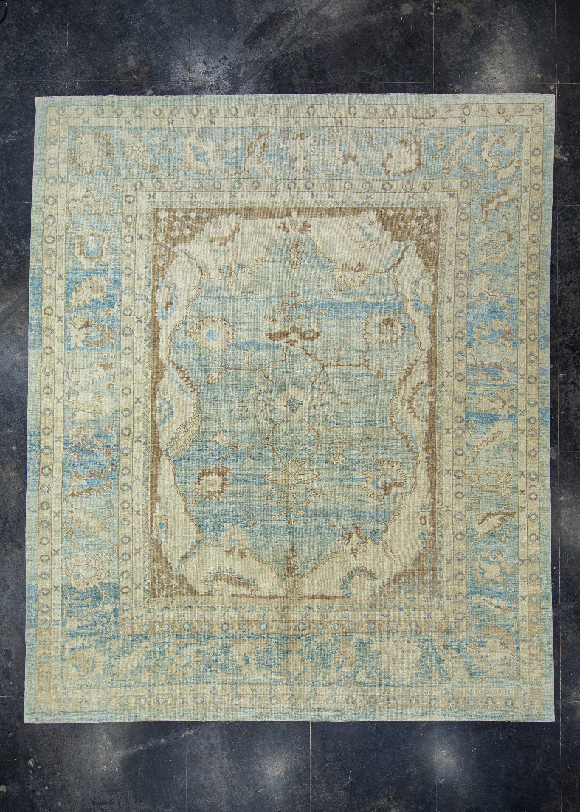 Turkish Antique Look Oushak Rug 12'8" x 15'2" #17999