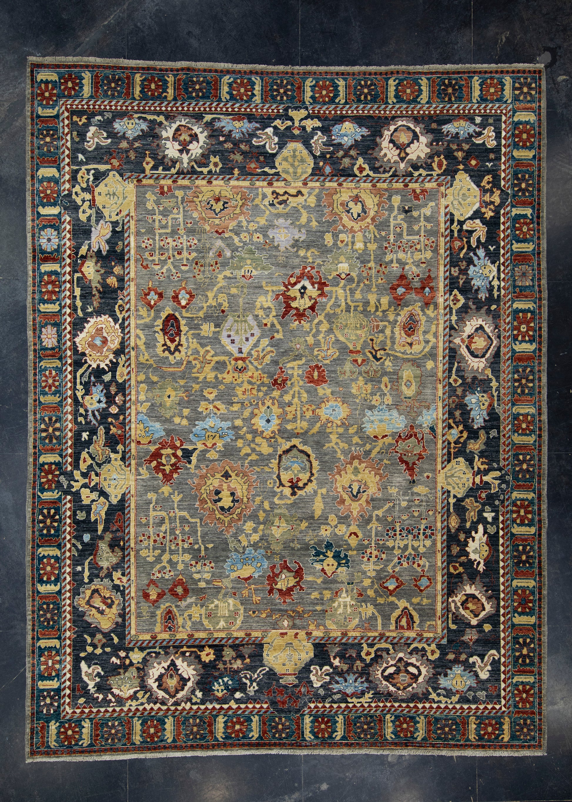 Oriental Hand Knotted Rug 8'11" x 11'11" #17402