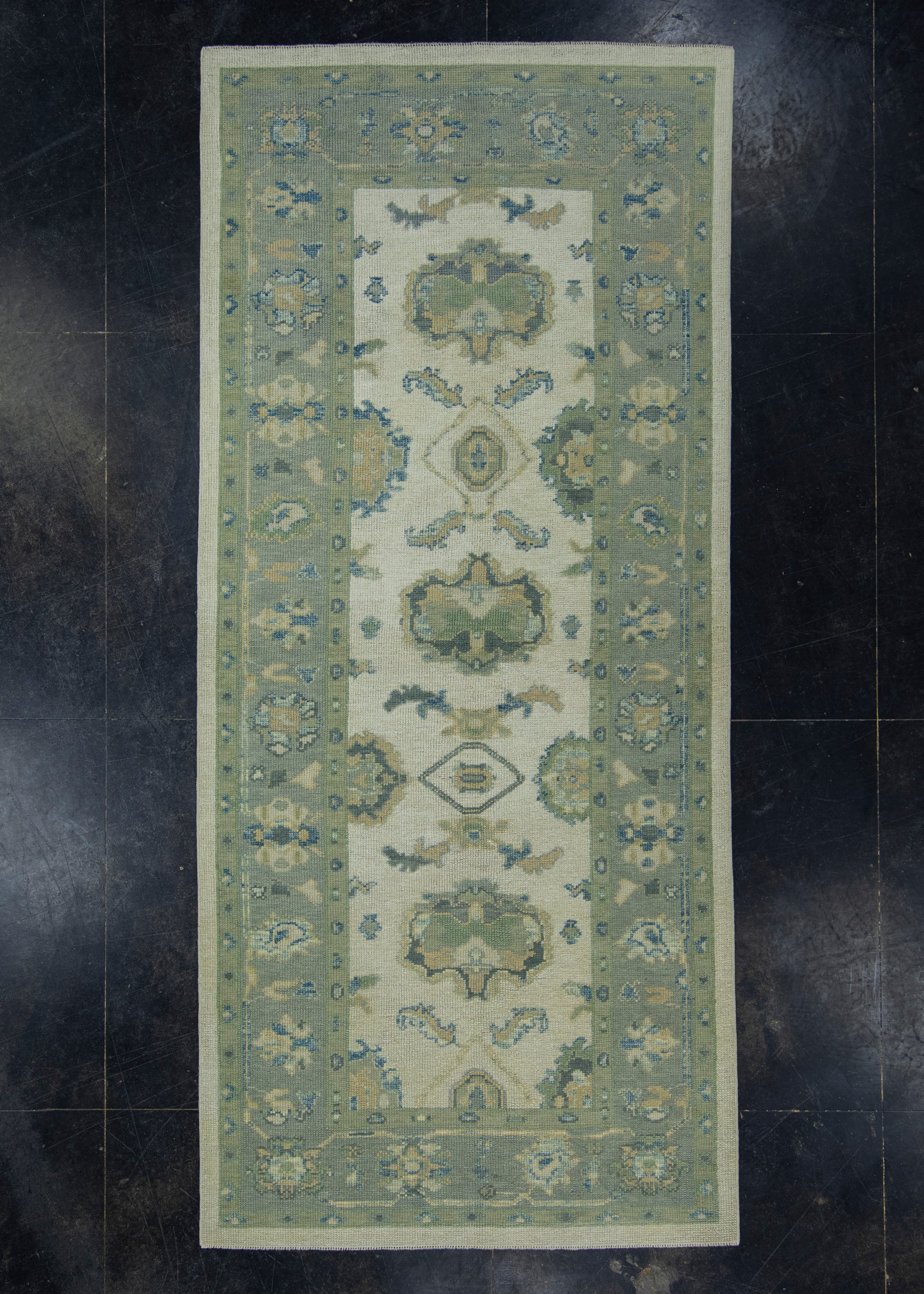 Turkish Oushak Rug 4'2" x 9'3" #17053