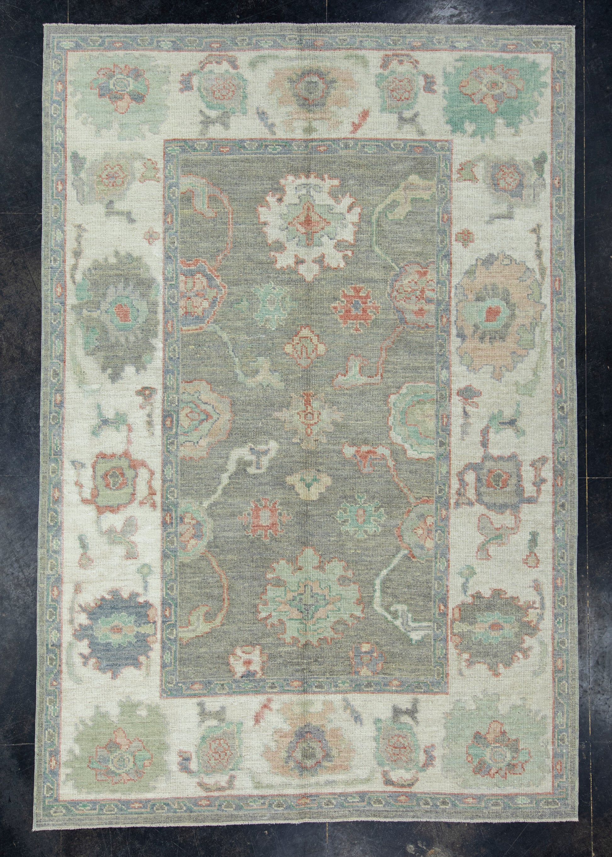 Turkish Oushak Rug 6'2" x 9'1" #17861