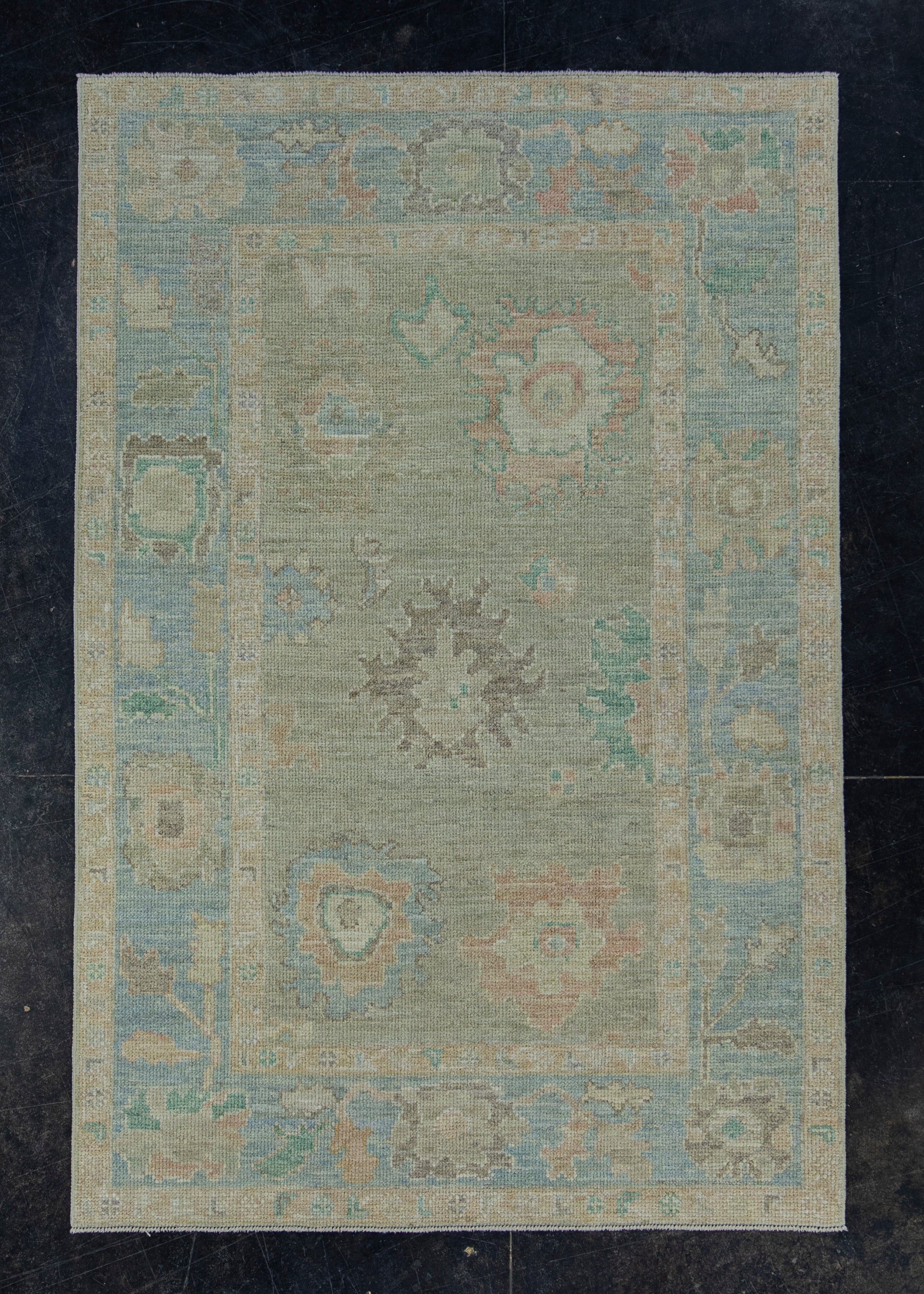 Turkish Oushak Rug 3'10" x 5'9" #17248