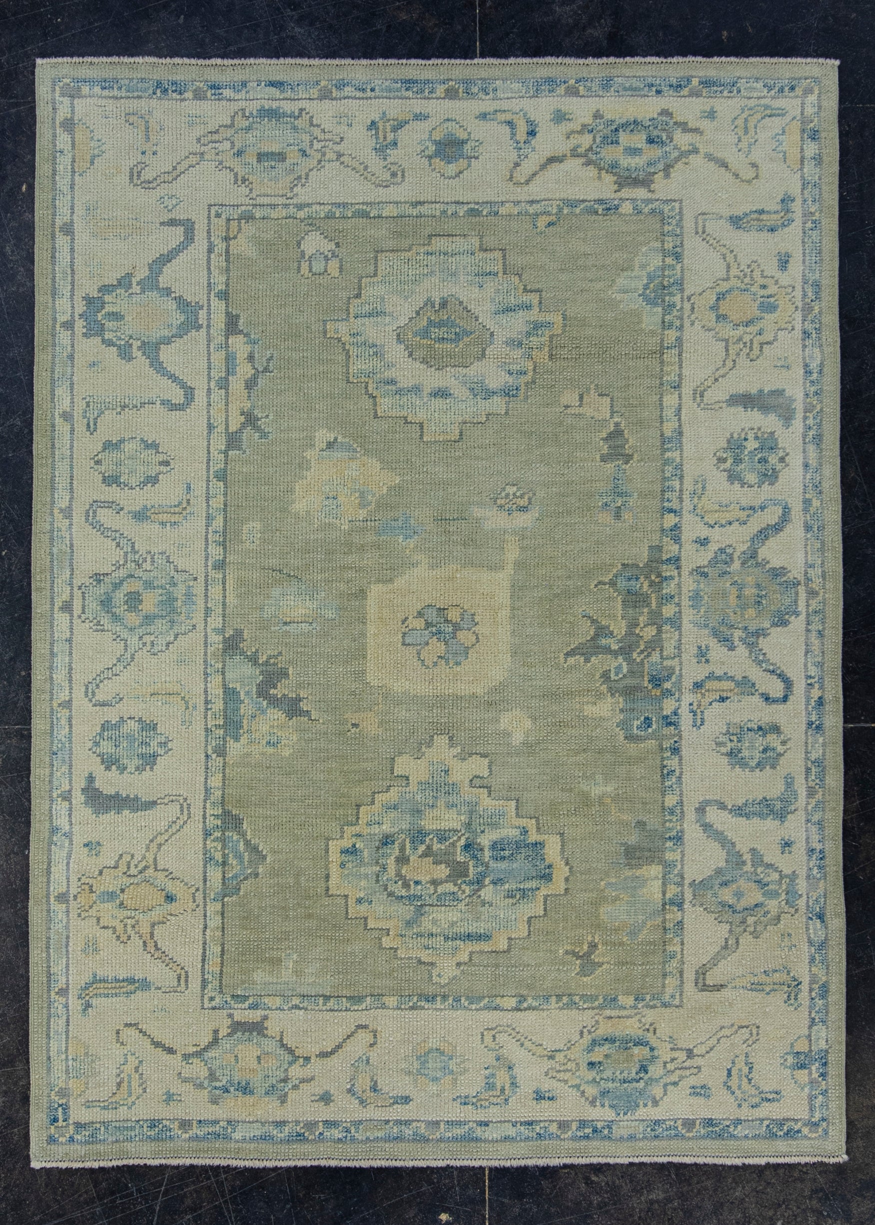 Turkish Oushak Rug 3'10" x 5'3" #17007