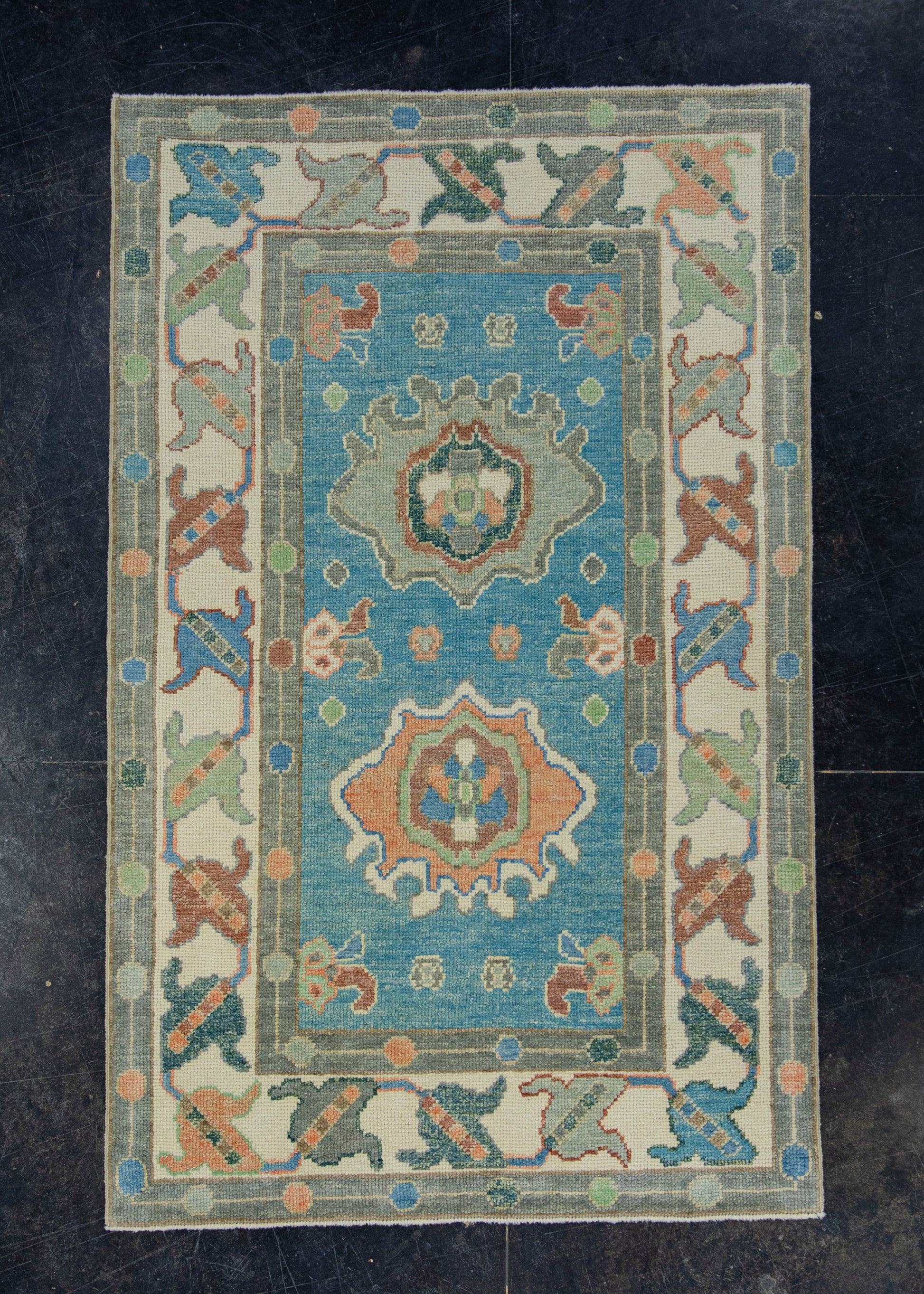Turkish Oushak Rug 3'8" x 5'10" #17445