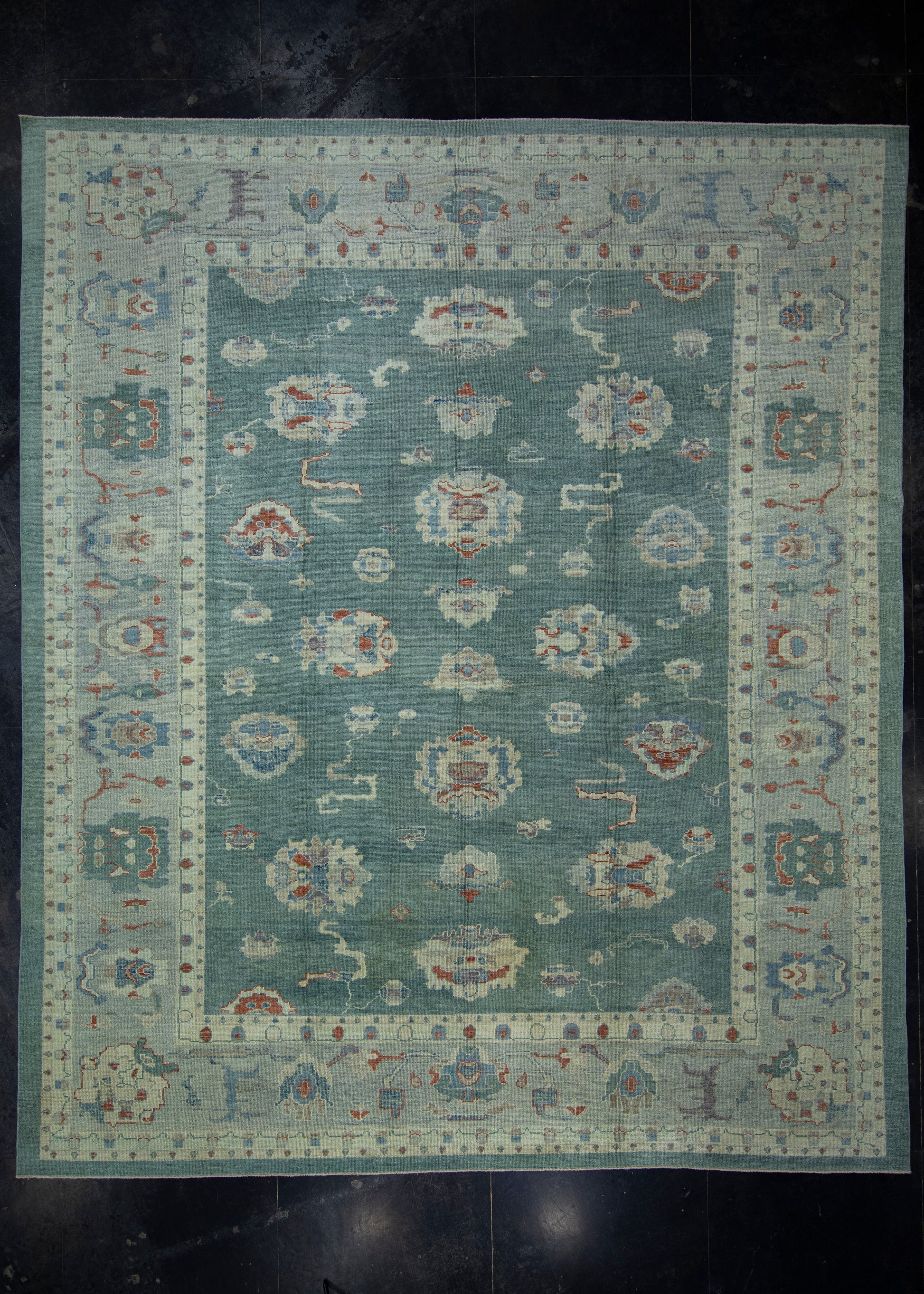 Turkish Oushak Rug 12'4" x 14'8" #17998