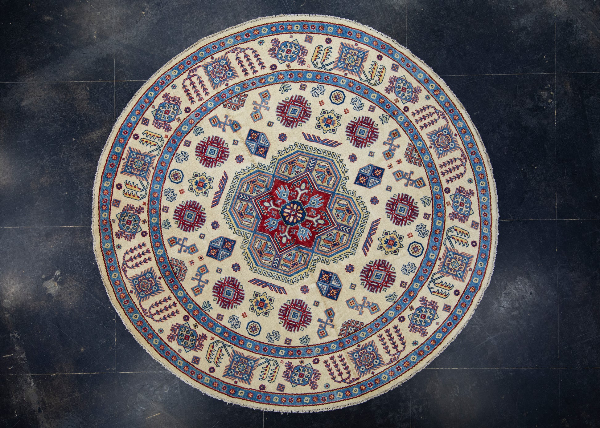 Oriental Hand Knotted Round Rug 8'4" x 8'2" #17100