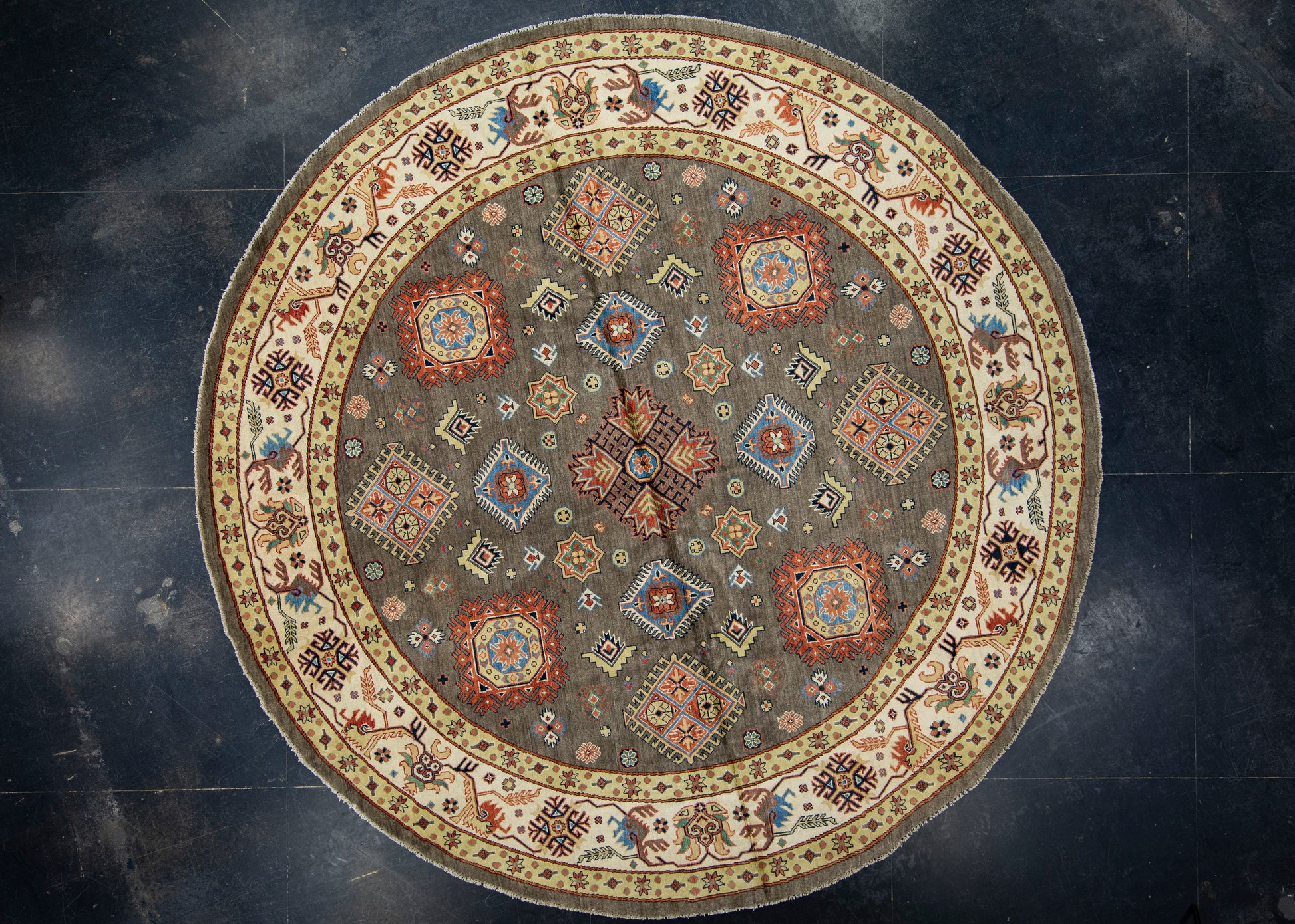Oriental Hand Knotted Round Rug 9' x 9'1" #17102