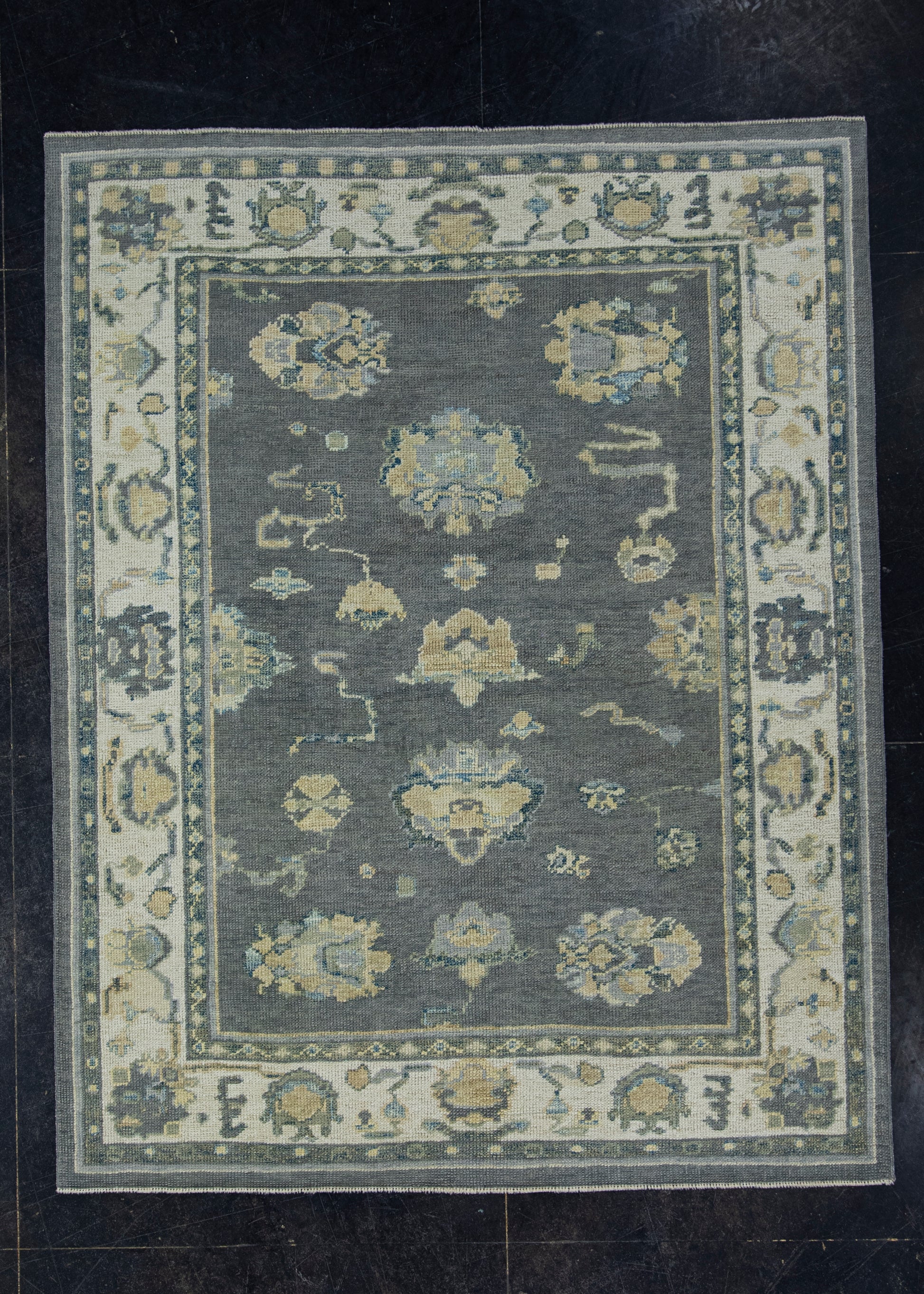Turkish Oushak Rug 4'2" x 5'2" #17160