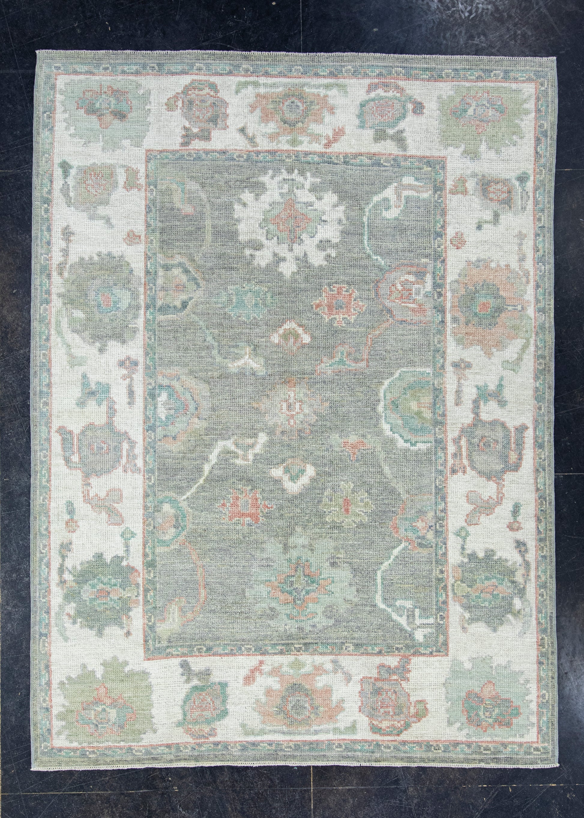 Turkish Oushak Rug 5'1" x 6'11" #17961